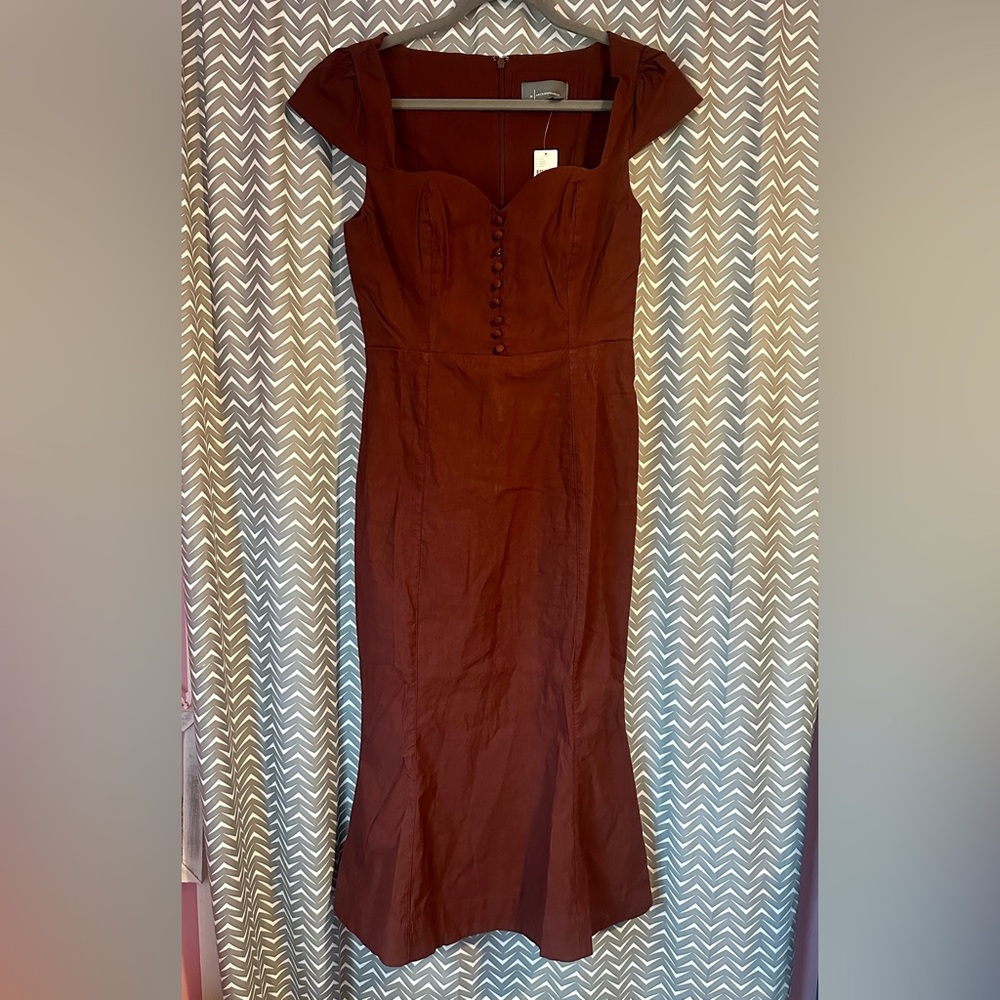 Anthropologie Maeve Cecily Brown Midi Dress